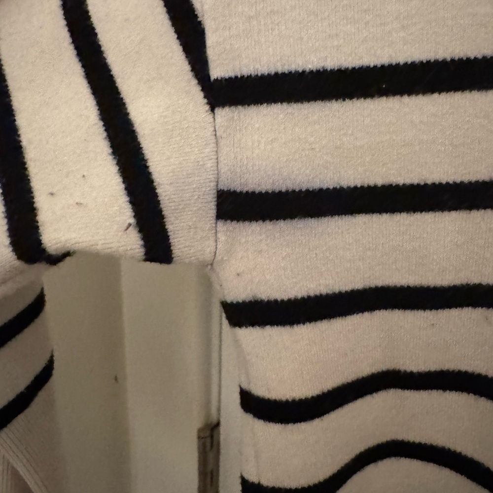 Mango Black and White Striped Knit Top - Picture 6 of 7
